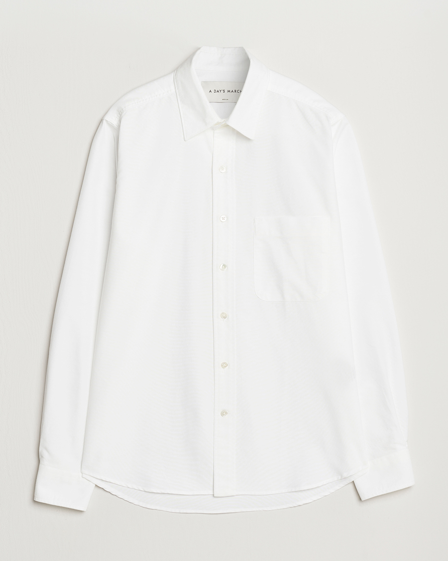 Mies | Kauluspaidat | A Day's March | Mason Dyed Oxford Shirt White