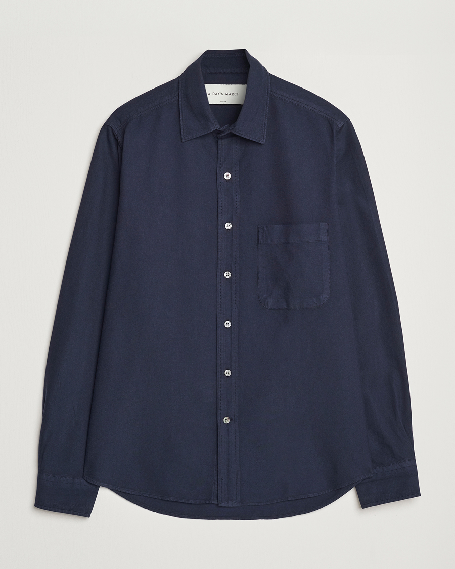 Mies | Kauluspaidat | A Day's March | Mason Dyed Oxford Shirt Navy