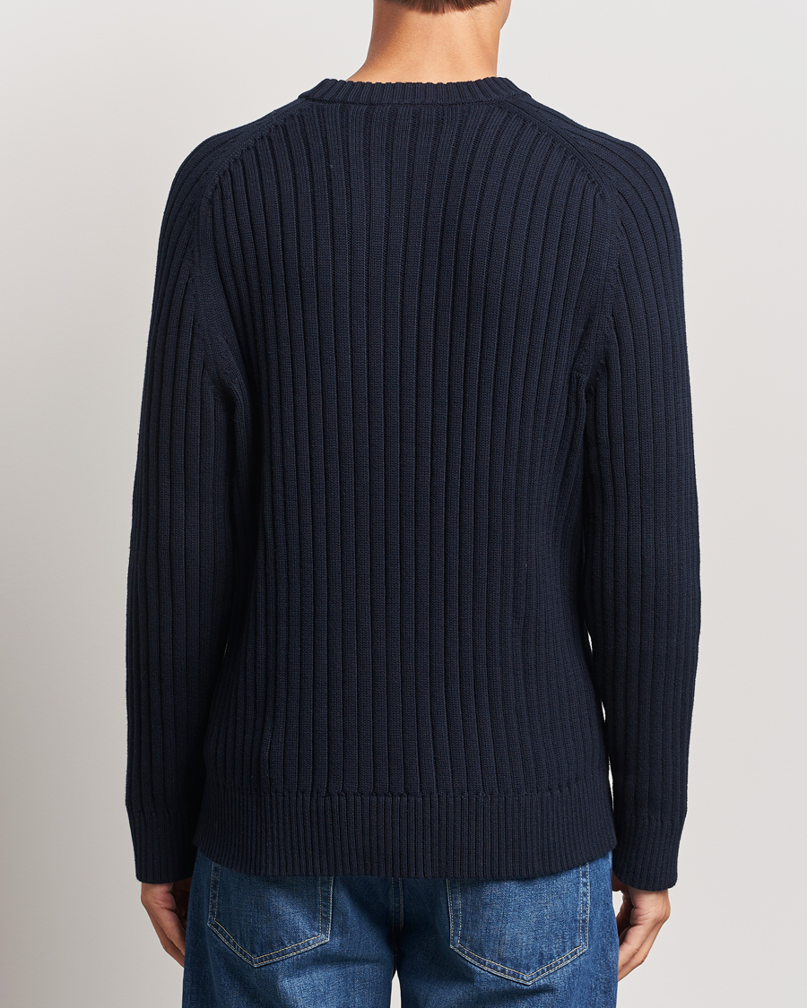 Mies | Puserot | A Day's March | Elmer Cotton Knit Sweater Navy