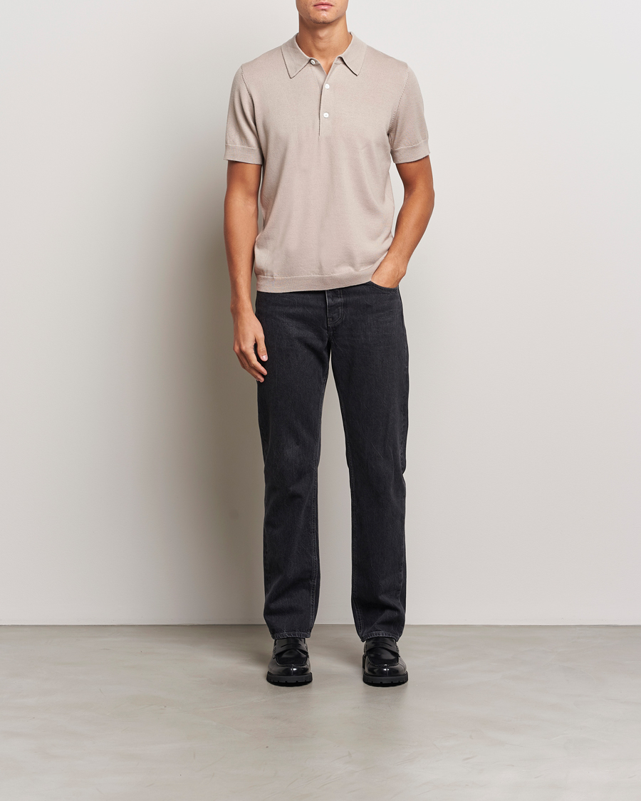 Mies | Pikeet | A Day's March | Rosehall Short Sleeve Merino Polo Dove