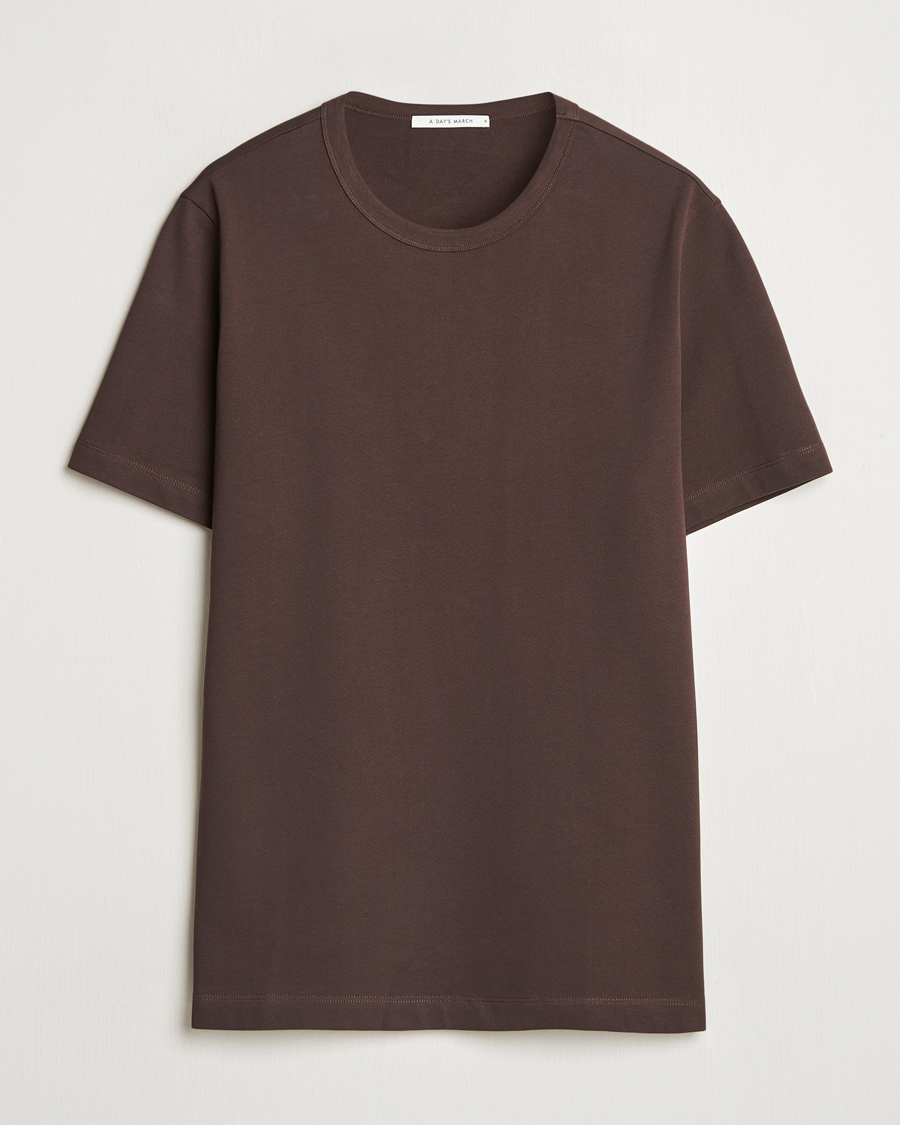 Mies | T-paidat | A Day's March | Heavyweight T-Shirt Dark Chocolate