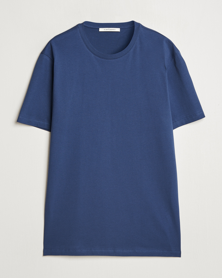 Mies | T-paidat | A Day's March | Midweight T-Shirt Brewers Blue