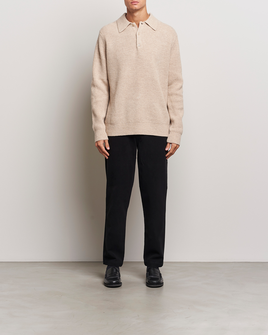 Mies | Puserot | A Day's March | Dover Lambswool Polo Sand Melange