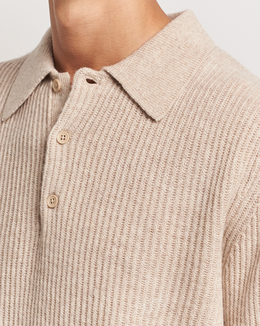 Mies | Puserot | A Day's March | Dover Lambswool Polo Sand Melange
