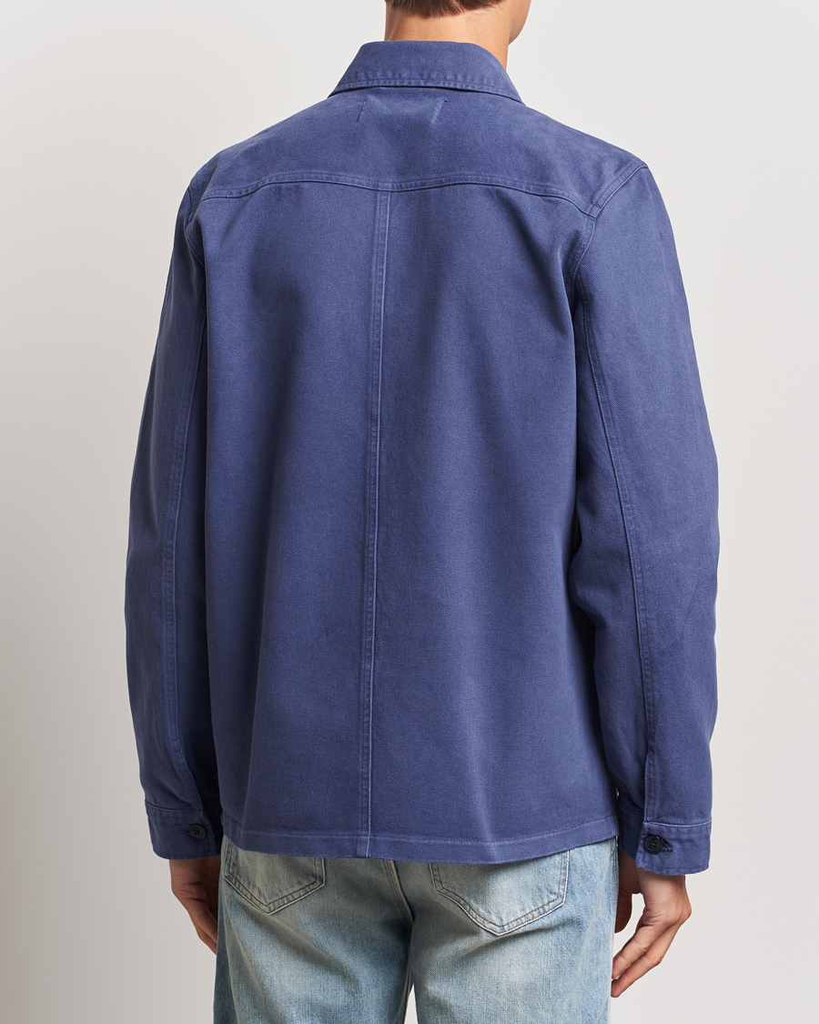 Mies | Kauluspaidat | A Day's March | Patch Pocket Sturdy Twill Overshirt Brewers Blue
