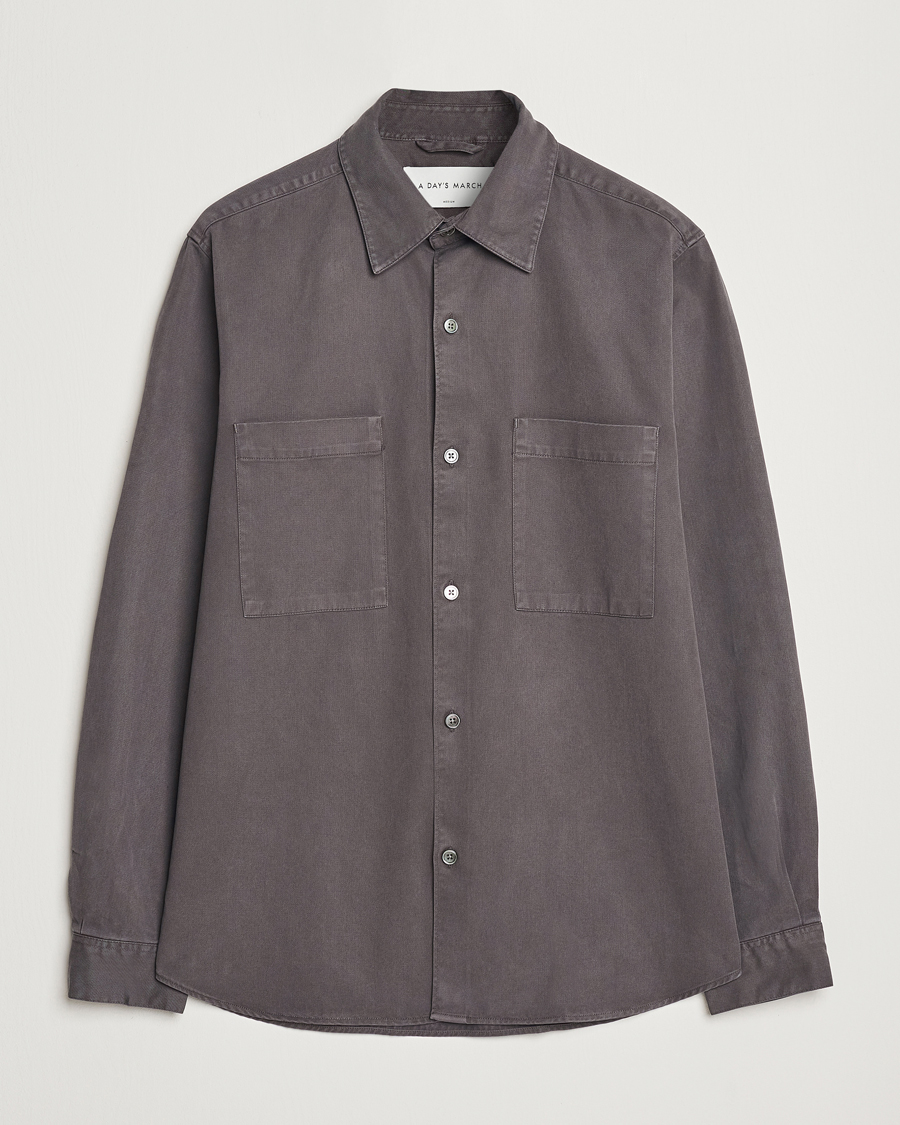 Mies | Kauluspaidat | A Day's March | Farleigh Lyocell Shirt Dark Grey