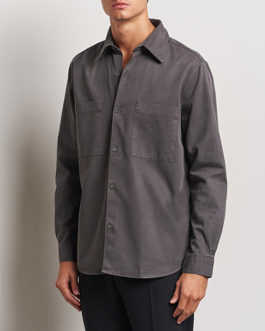 Mies | Kauluspaidat | A Day's March | Farleigh Lyocell Shirt Dark Grey