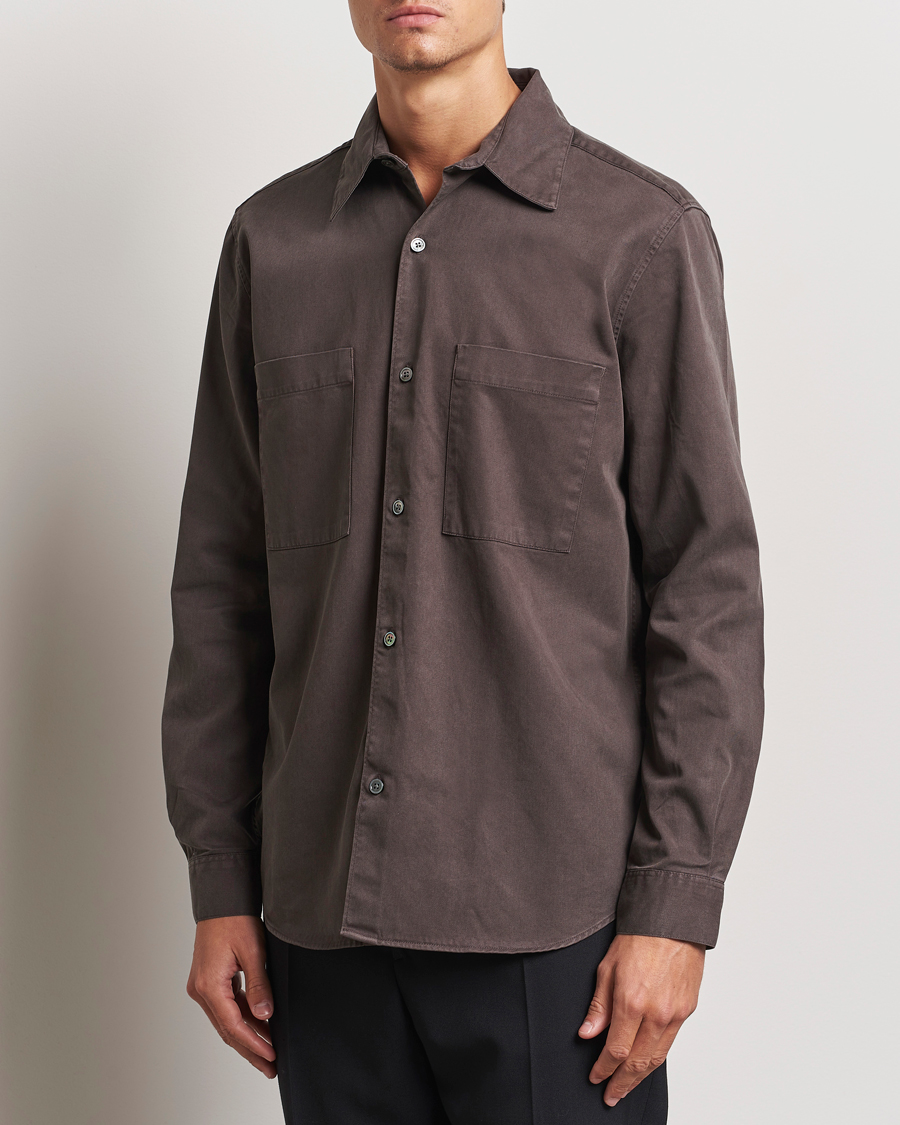 Mies | Kauluspaidat | A Day's March | Farleigh Lyocell Shirt Chocolate