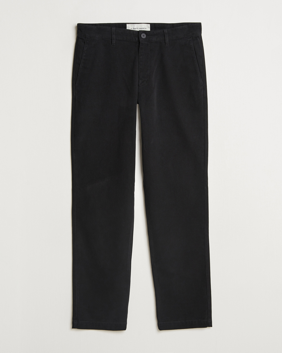Mies | Housut | A Day's March | Miller Cotton/Lyocell Trousers Black