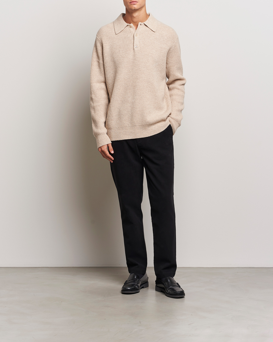 Mies | Housut | A Day's March | Miller Cotton/Lyocell Trousers Black