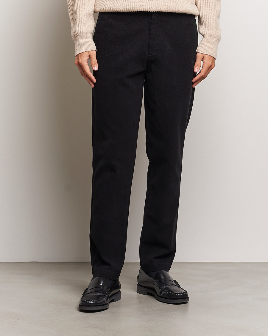 Mies | Housut | A Day's March | Miller Cotton/Lyocell Trousers Black