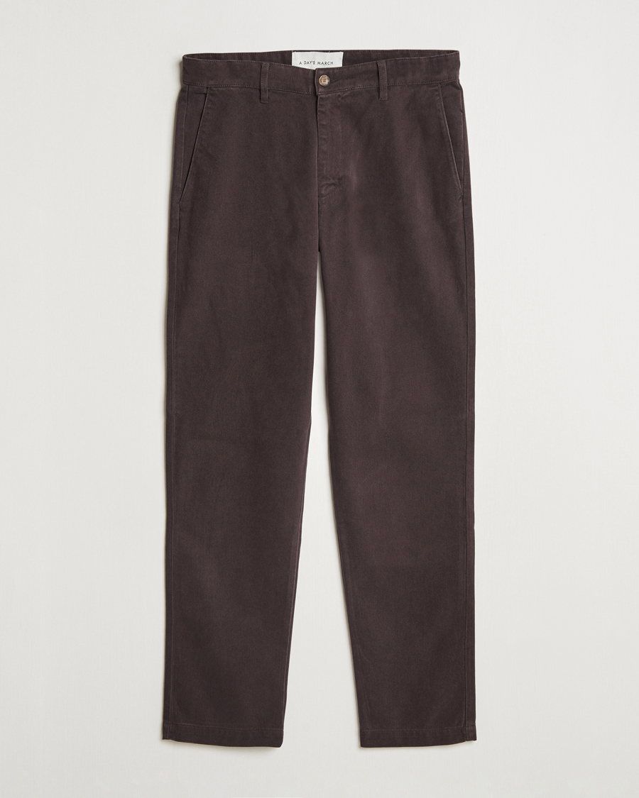 Mies | Housut | A Day's March | Miller Cotton Lyocell Trousers Chocolate