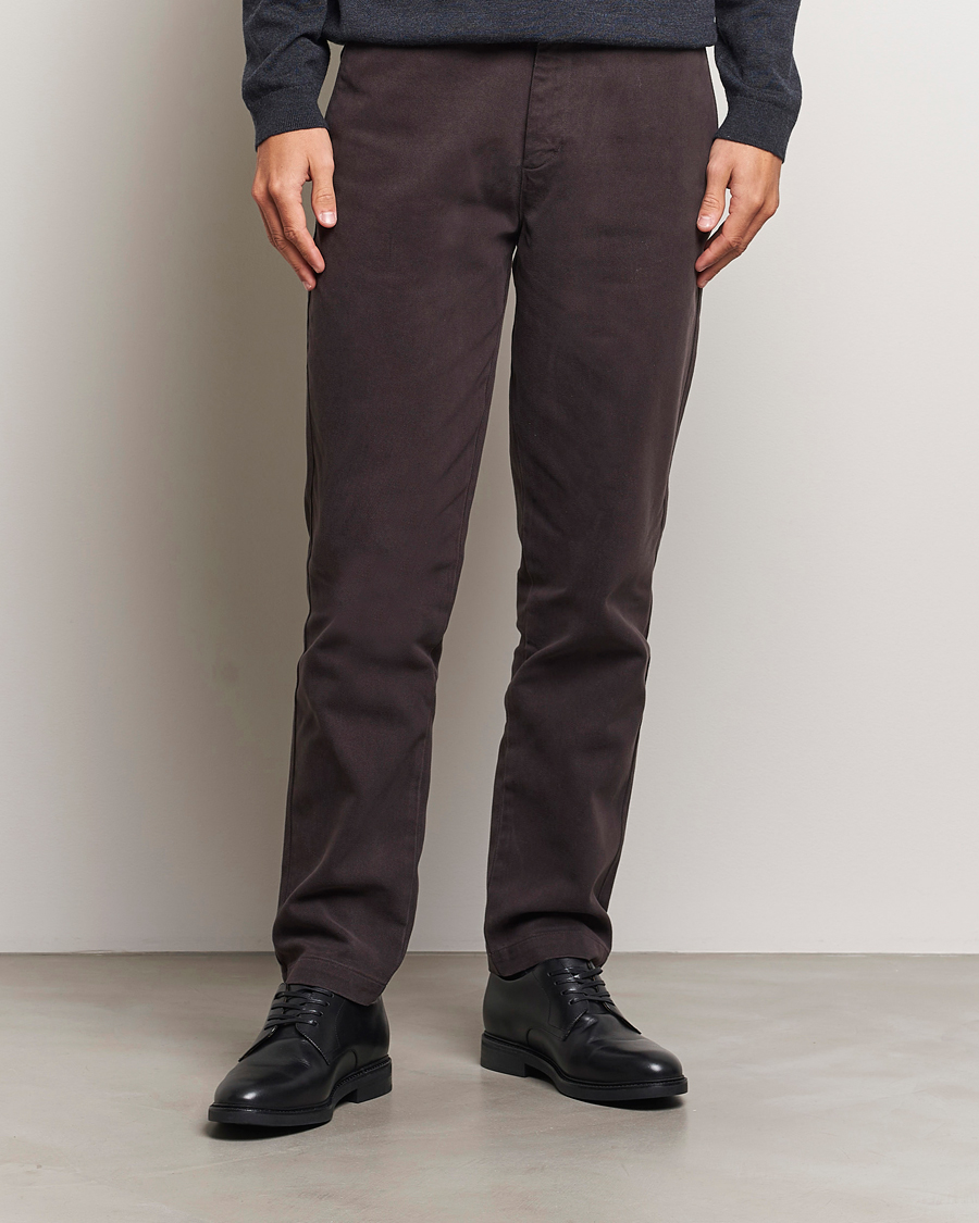 Mies | Housut | A Day's March | Miller Cotton Lyocell Trousers Chocolate