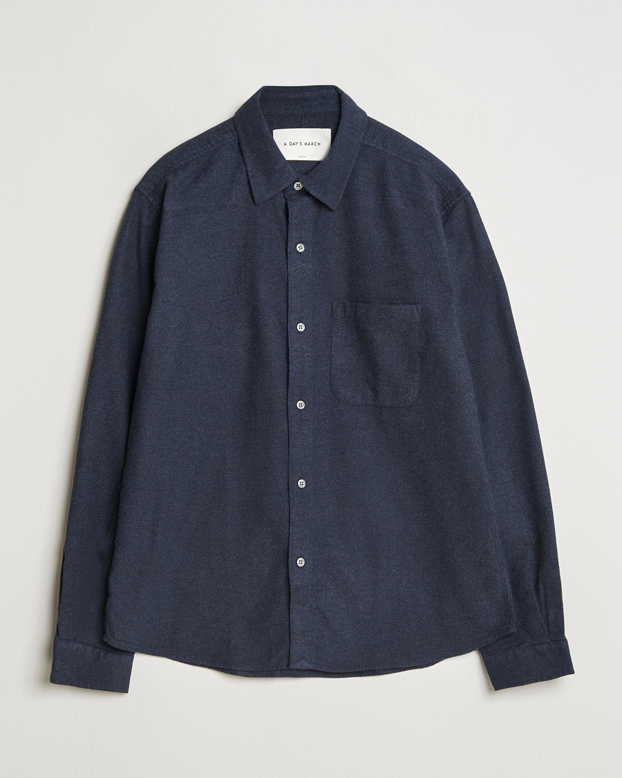 Mies | Kauluspaidat | A Day's March | Newark Flannel Shirt Navy
