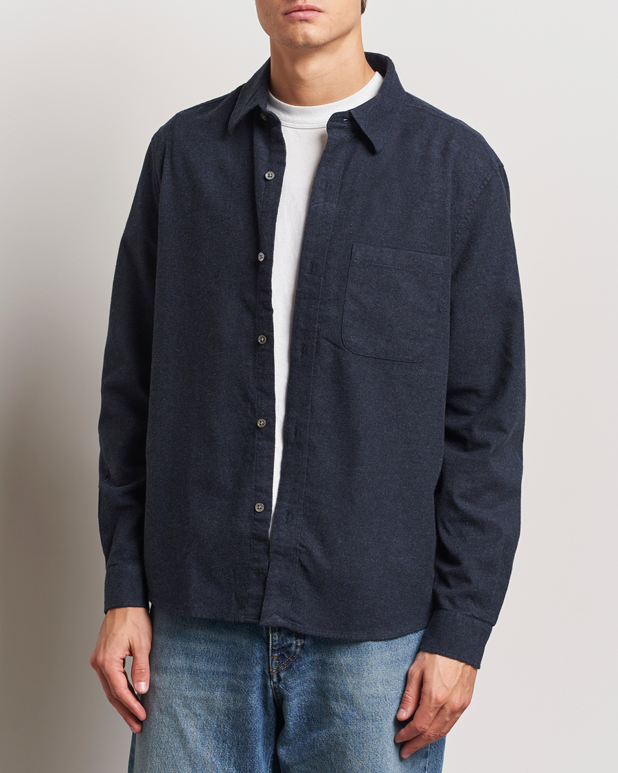 Mies | Kauluspaidat | A Day's March | Newark Flannel Shirt Navy