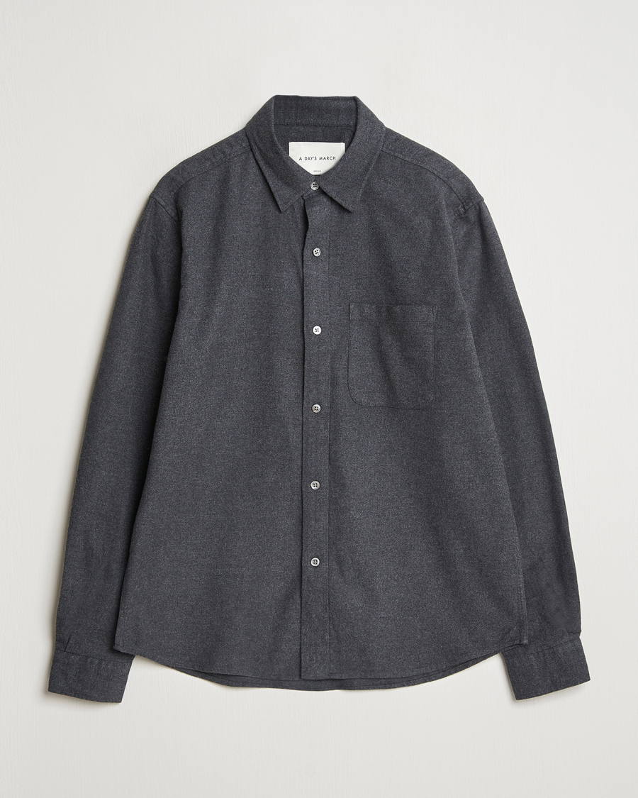 Mies | Kauluspaidat | A Day's March | Newark Flannel Shirt Charcoal