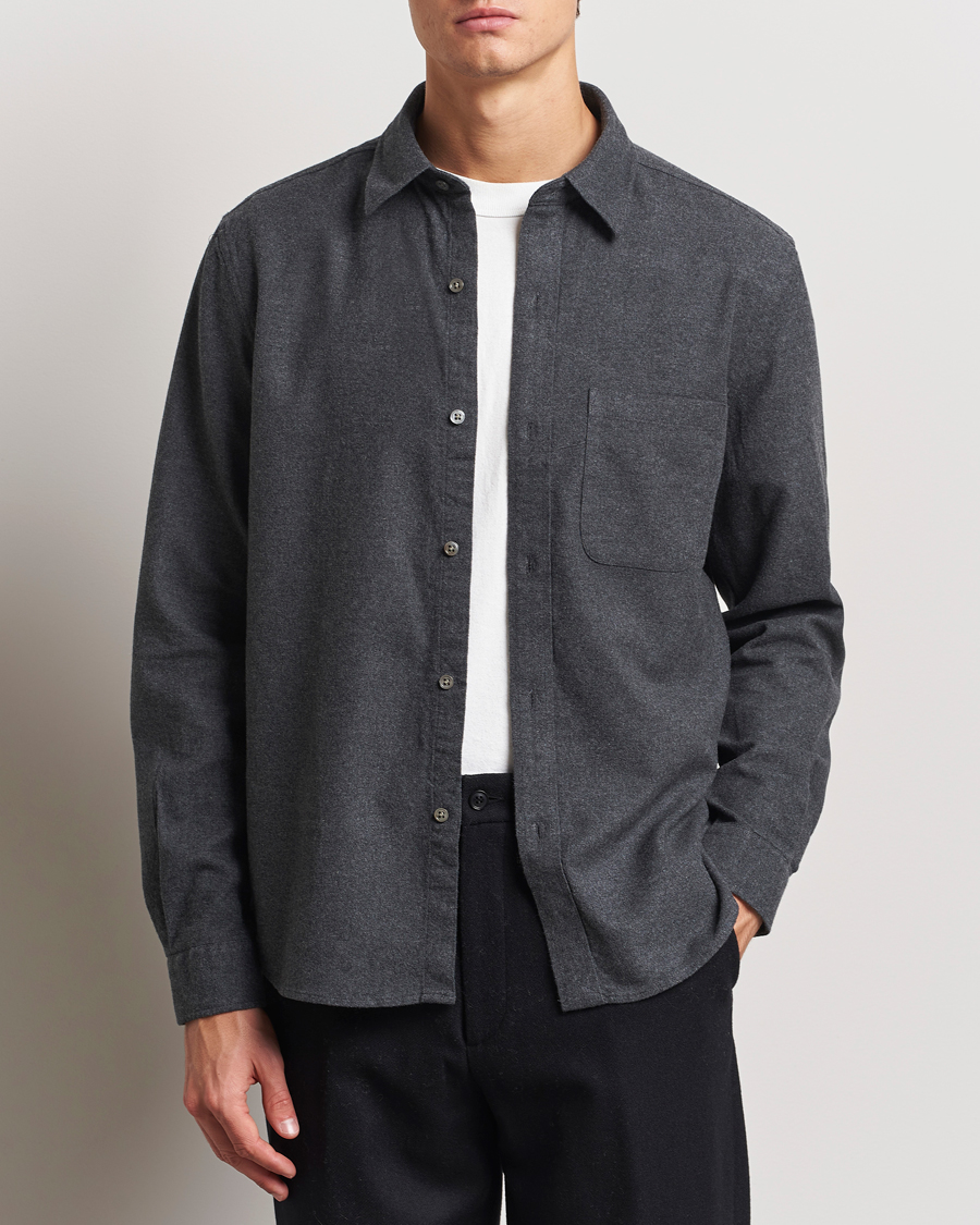 Mies | Kauluspaidat | A Day's March | Newark Flannel Shirt Charcoal