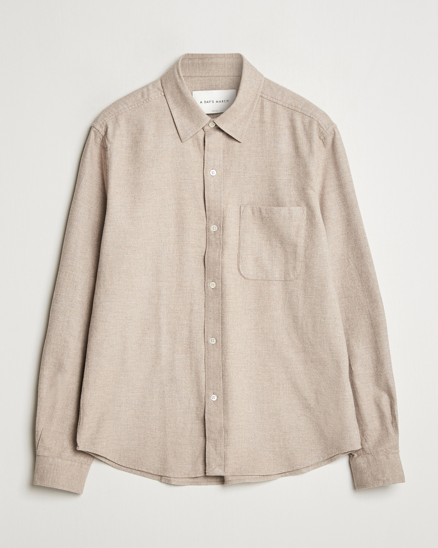 Mies | Kauluspaidat | A Day's March | Newark Flannel Shirt Sand Melange
