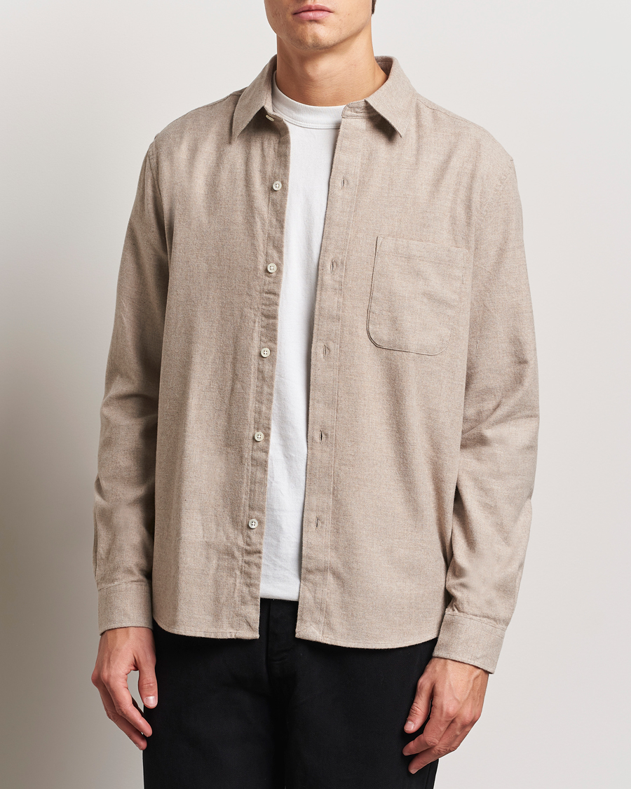 Mies | Kauluspaidat | A Day's March | Newark Flannel Shirt Sand Melange