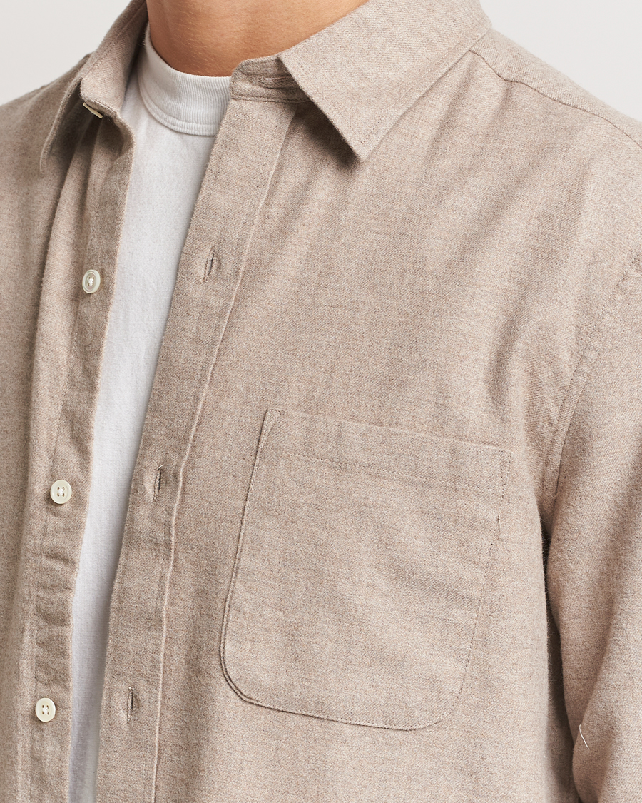 Mies | Kauluspaidat | A Day's March | Newark Flannel Shirt Sand Melange