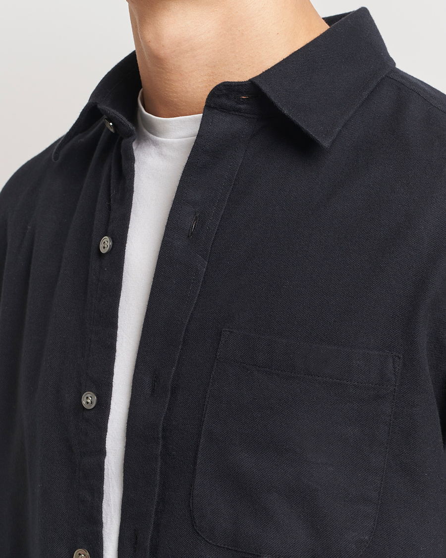 Mies | Kauluspaidat | A Day's March | Newark Flannel Shirt Black
