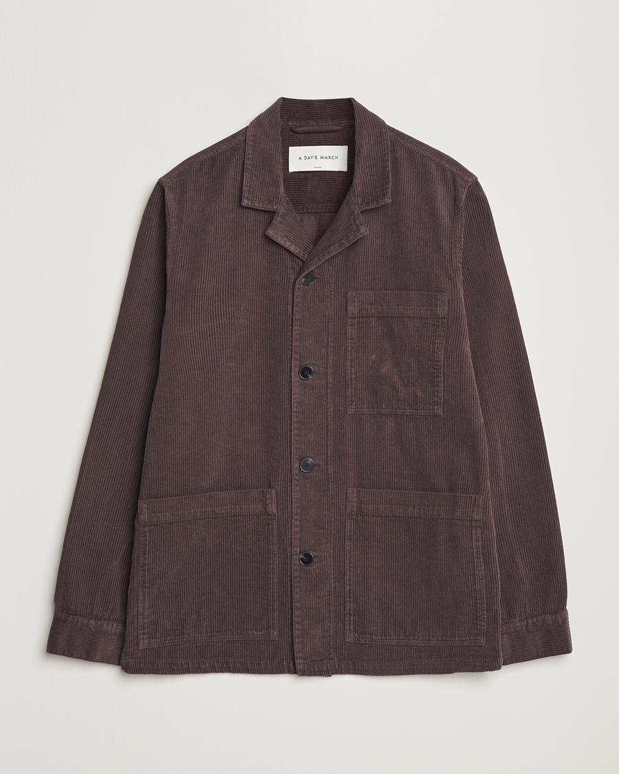 Mies | Kauluspaidat | A Day's March | Banagher Corduroy Overshirt Chocolate