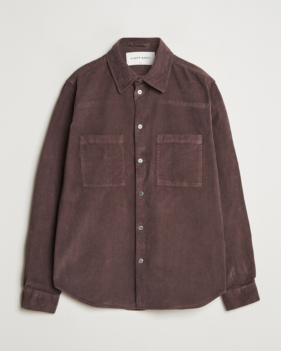 Mies | Kauluspaidat | A Day's March | Denver Corduroy Shirt Chocolate