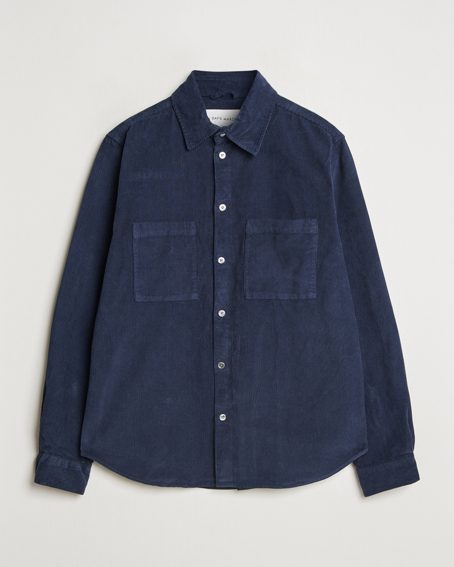 Mies | Kauluspaidat | A Day's March | Denver Corduroy Shirt Navy