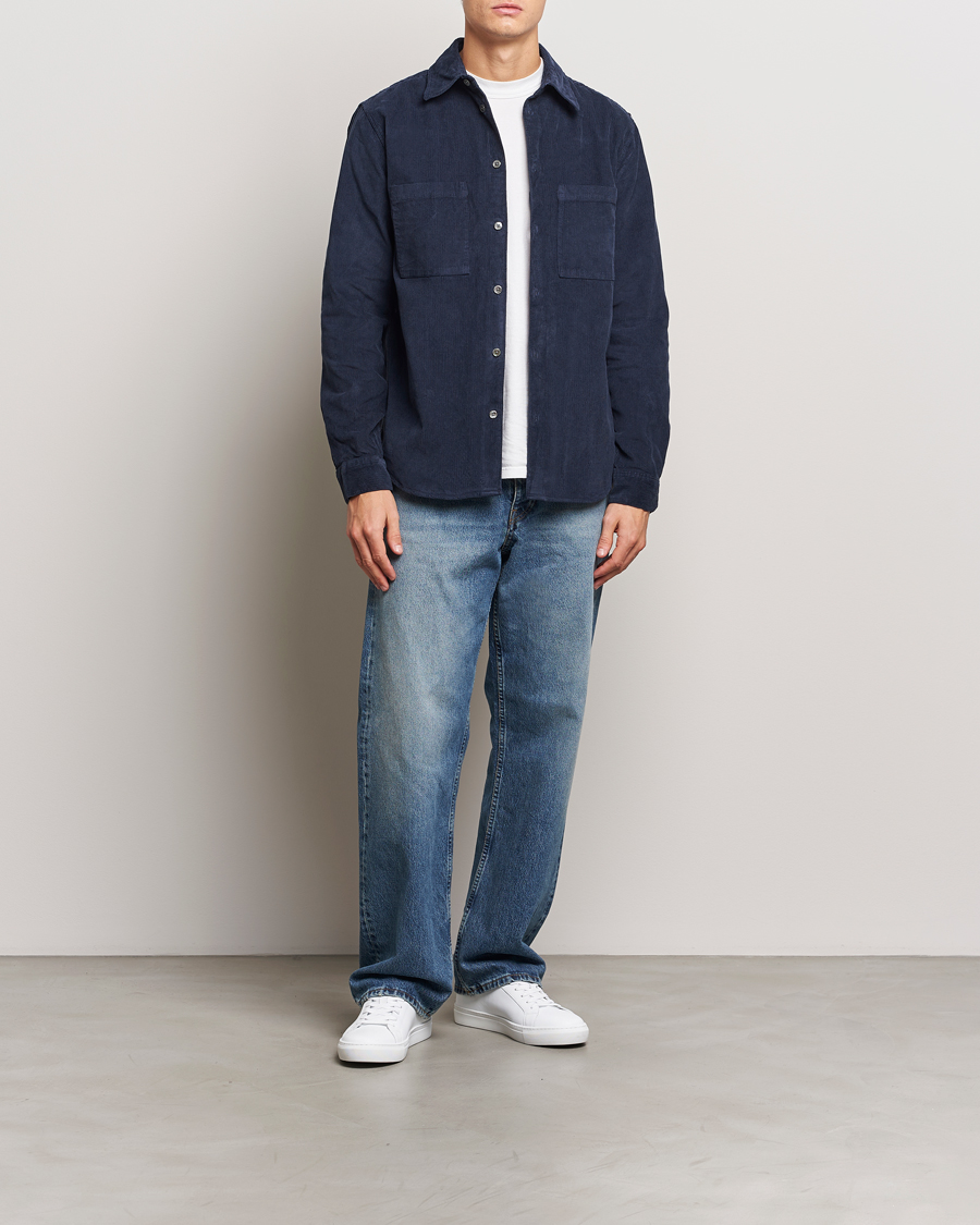 Mies | Kauluspaidat | A Day's March | Denver Corduroy Shirt Navy