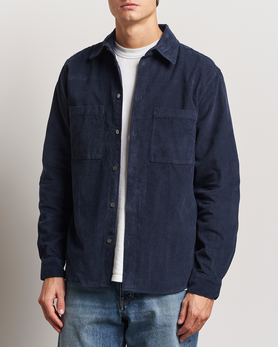 Mies | Kauluspaidat | A Day's March | Denver Corduroy Shirt Navy