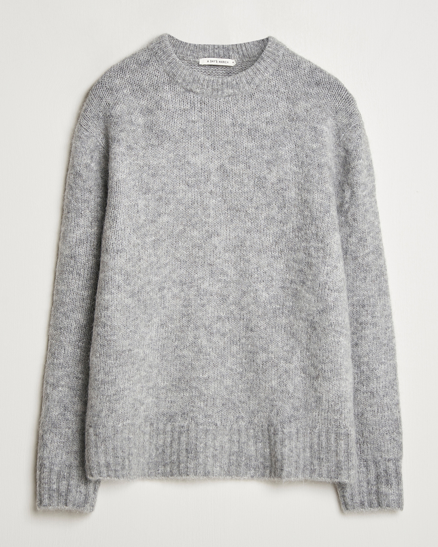 Mies | Puserot | A Day's March | Tietar Mohair Sweater Grey Melange