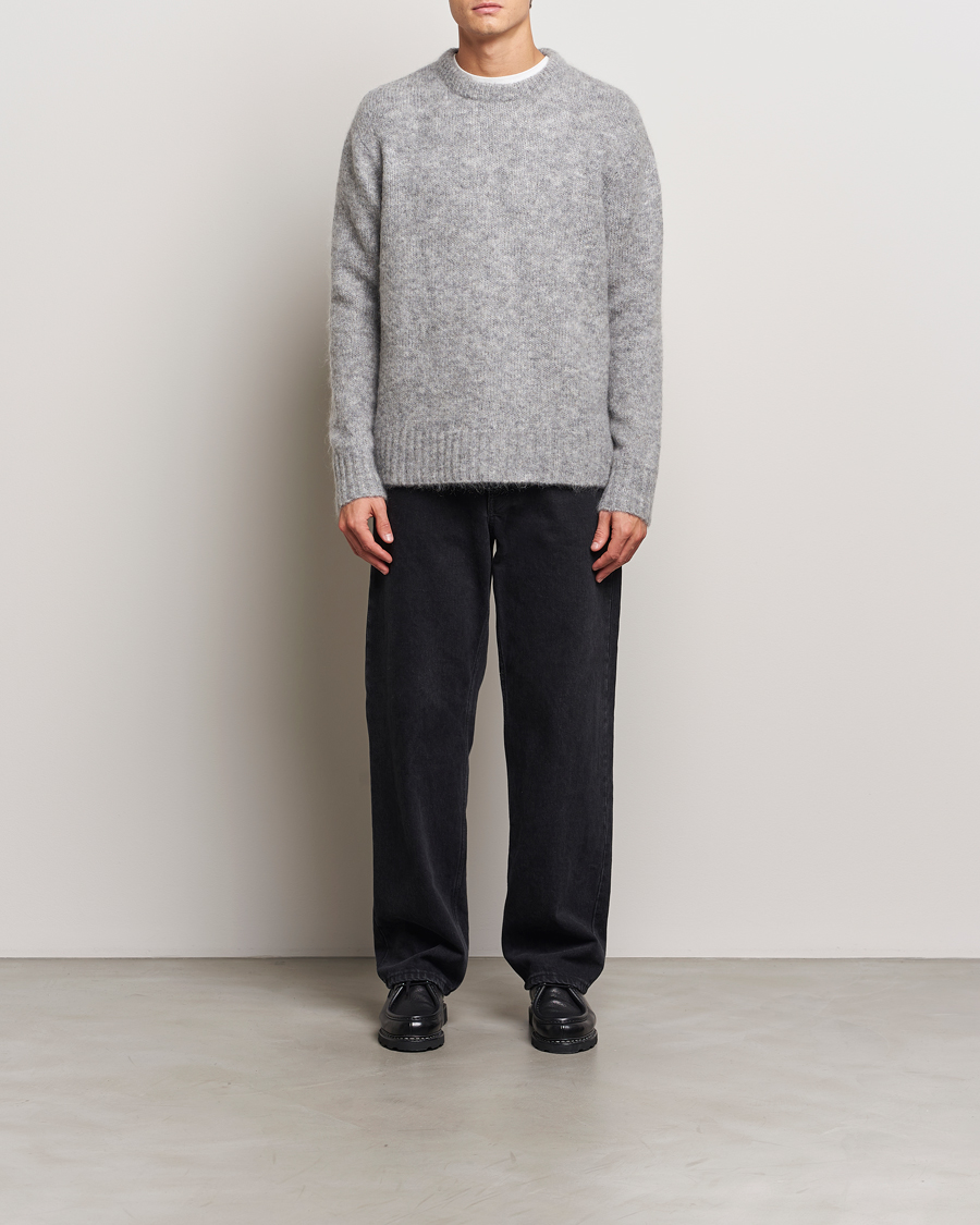 Mies | Puserot | A Day's March | Tietar Mohair Sweater Grey Melange