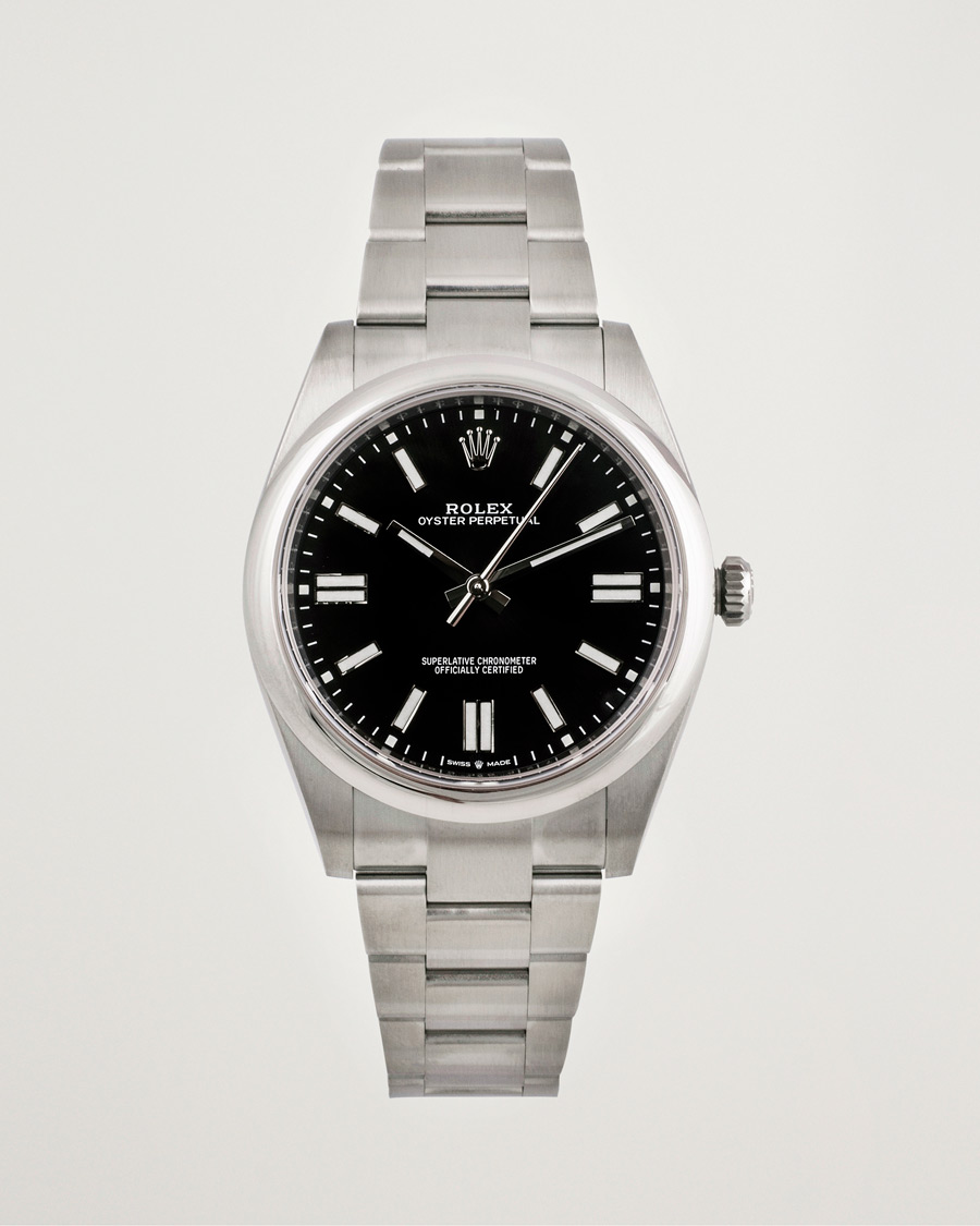 Mies | Rolex Pre-Owned Oyster Perpetual 124300 Black Silver | Rolex Pre-Owned | Oyster Perpetual 124300 Black Silver