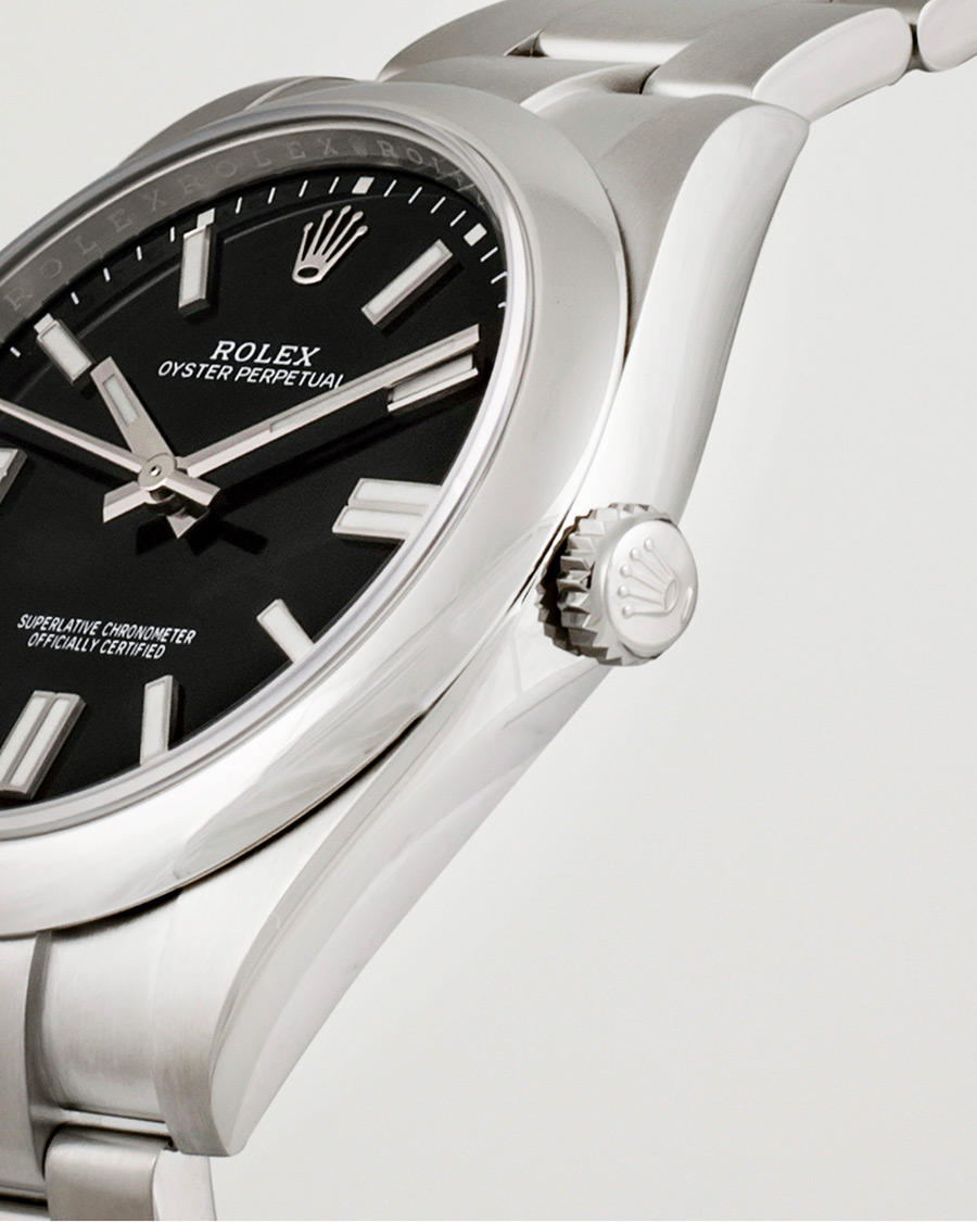 Mies | Rolex Pre-Owned Oyster Perpetual 124300 Black Silver | Rolex Pre-Owned | Oyster Perpetual 124300 Black Silver