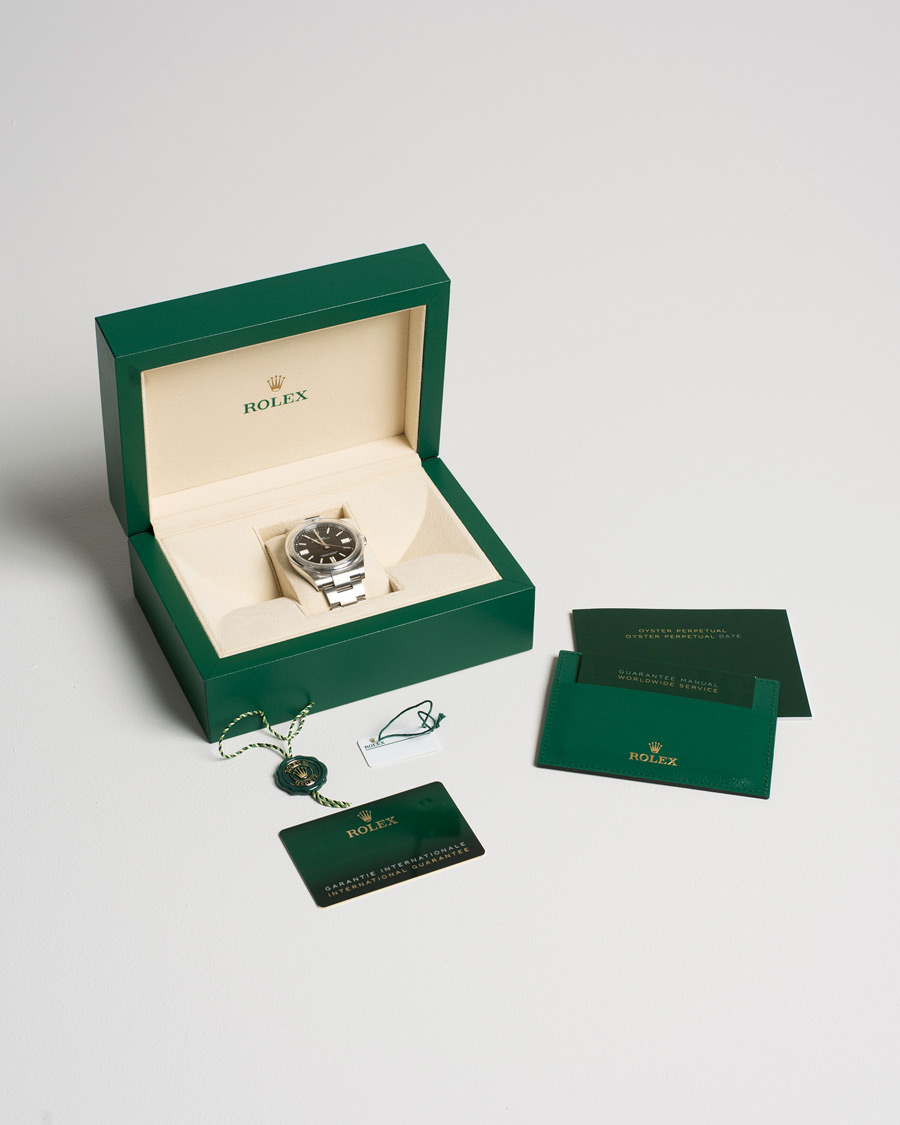 Mies | Rolex Pre-Owned Oyster Perpetual 124300 Black Silver | Rolex Pre-Owned | Oyster Perpetual 124300 Black Silver