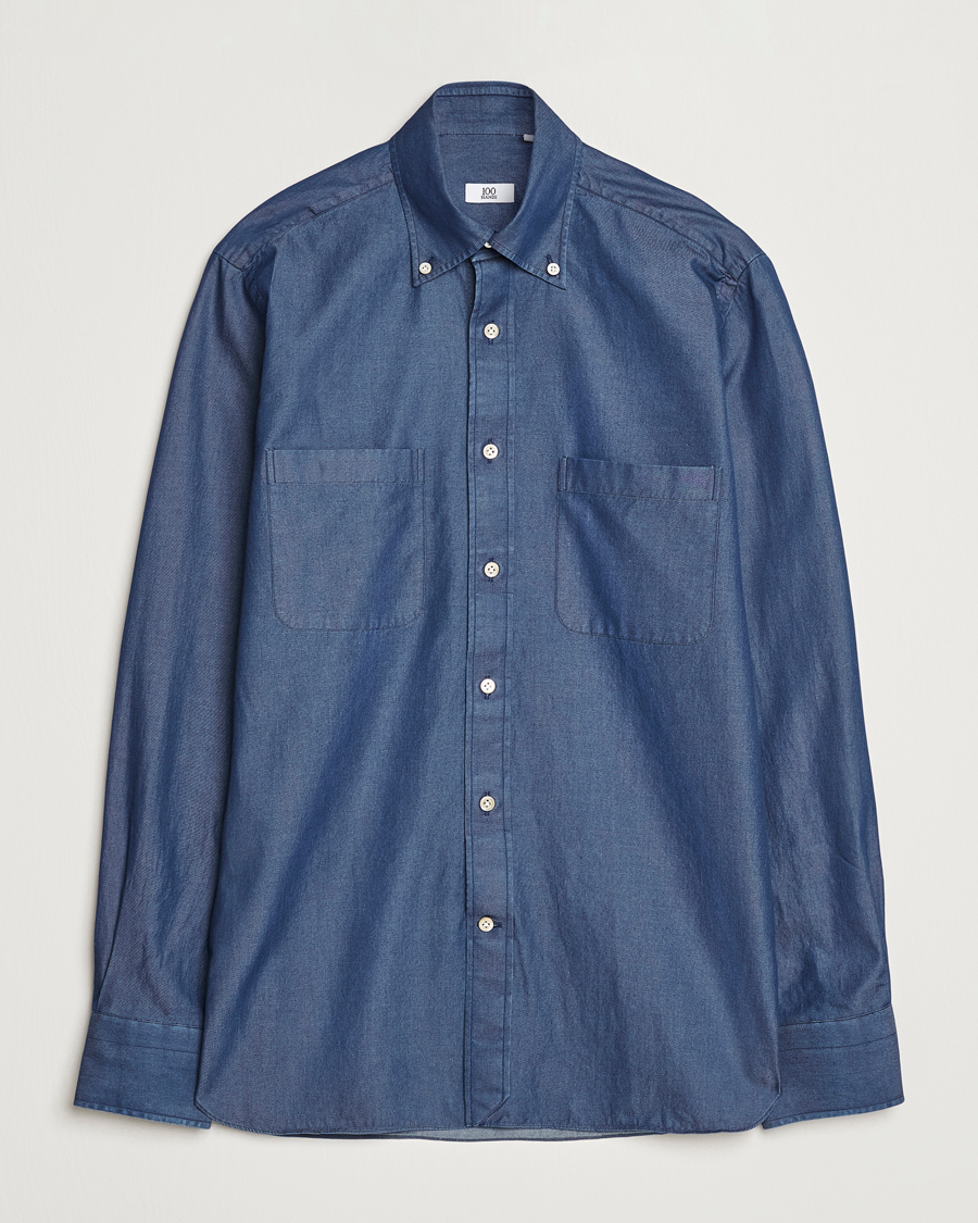 Mies | Kauluspaidat | 100Hands | Beverly Bata Wash Denim Shirt Blue