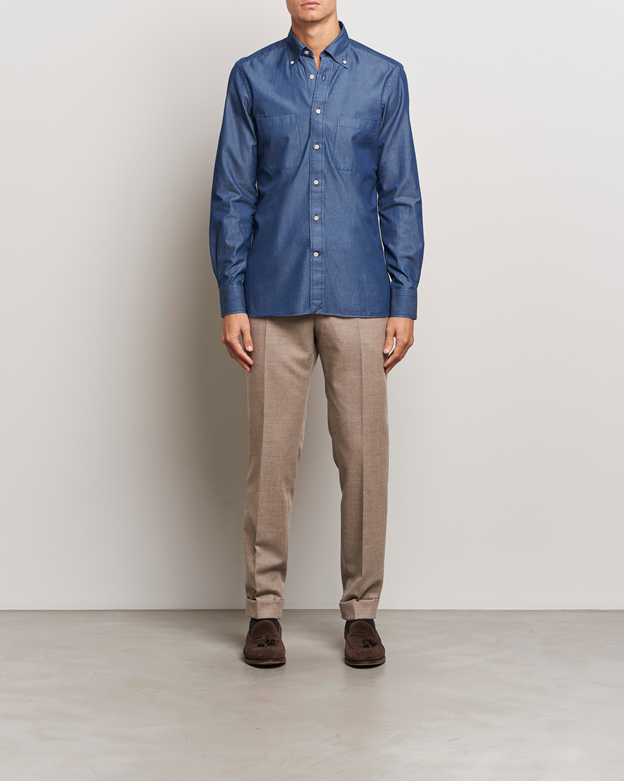 Mies | Kauluspaidat | 100Hands | Beverly Bata Wash Denim Shirt Blue