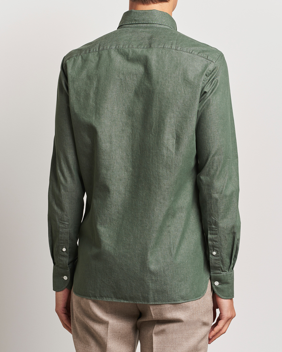 Mies | Kauluspaidat | 100Hands | Button Down Denim Shirt Sage Green