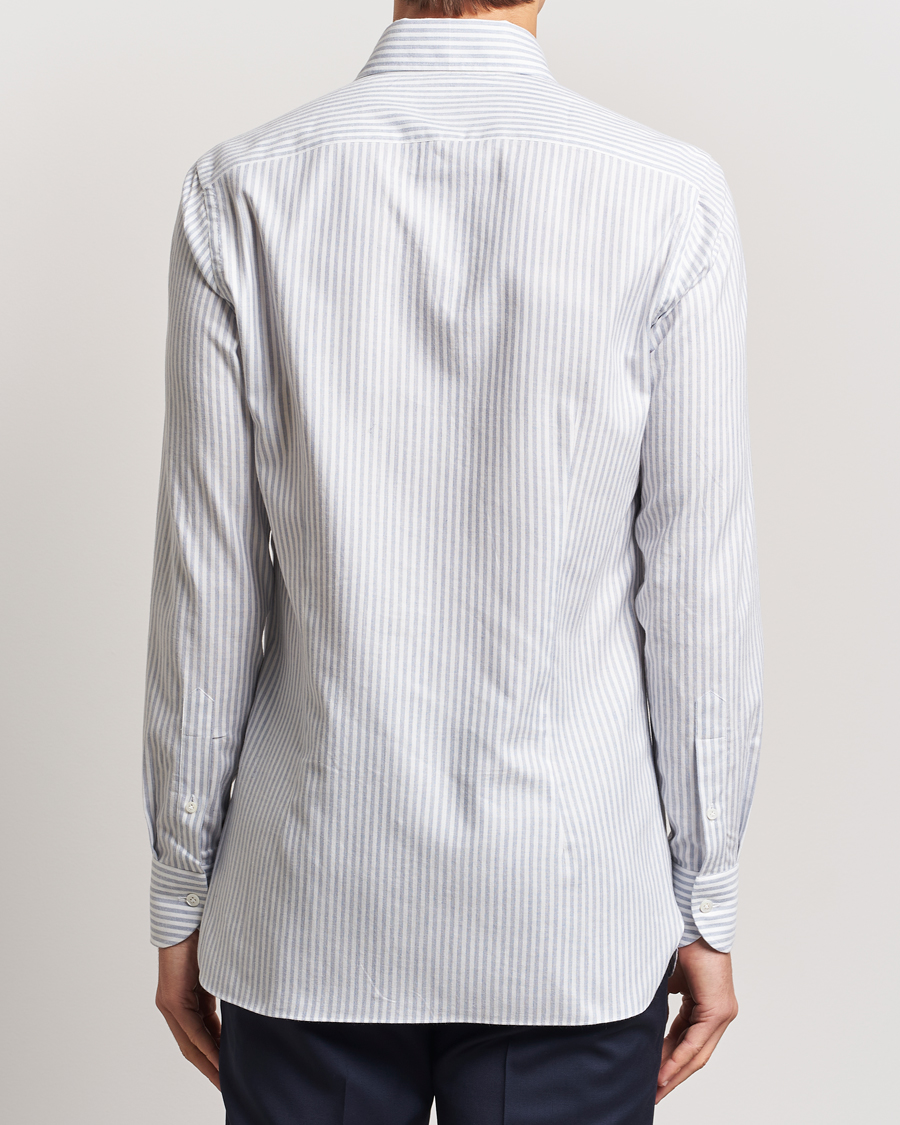 Mies | Kauluspaidat | 100Hands | Microstripe Cashmere Shirt Light Blue