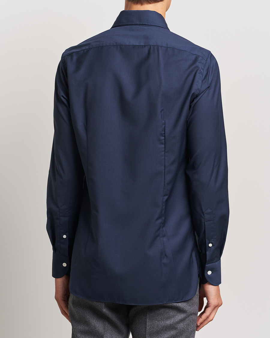 Mies | Kauluspaidat | 100Hands | Full Spread Wool Shirt Navy