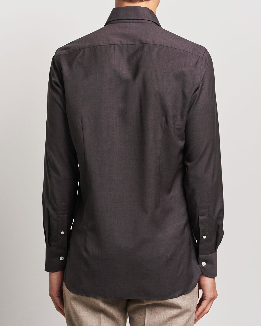 Mies | Kauluspaidat | 100Hands | Full Spread Wool Shirt Brown
