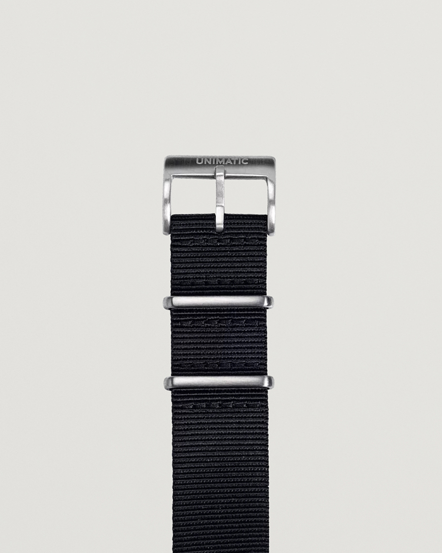 Mies | Kellonrannekkeet | UNIMATIC | Nylon Nato Steel 22mm Strap Black