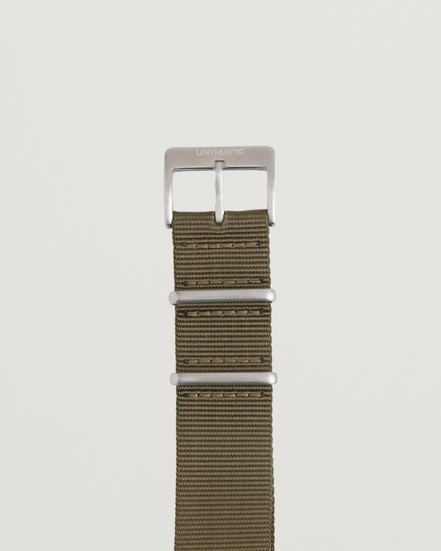Mies | Kellonrannekkeet | UNIMATIC | Nylon Nato Steel 22mm Strap Olive