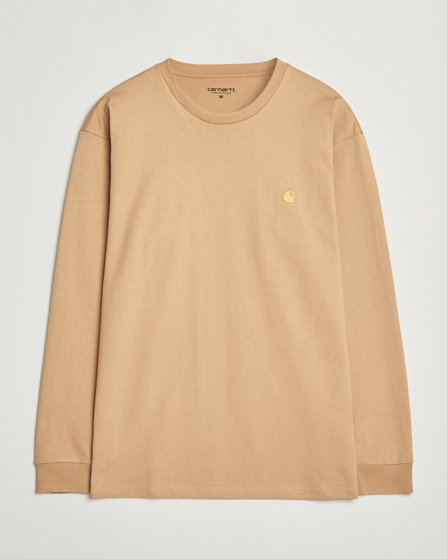 Mies | T-paidat | Carhartt WIP | Chase Combed Cotton Long Sleeve T-Shirt Dusty H Brown