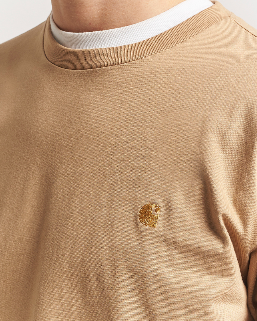 Mies | T-paidat | Carhartt WIP | Chase Combed Cotton Long Sleeve T-Shirt Dusty H Brown