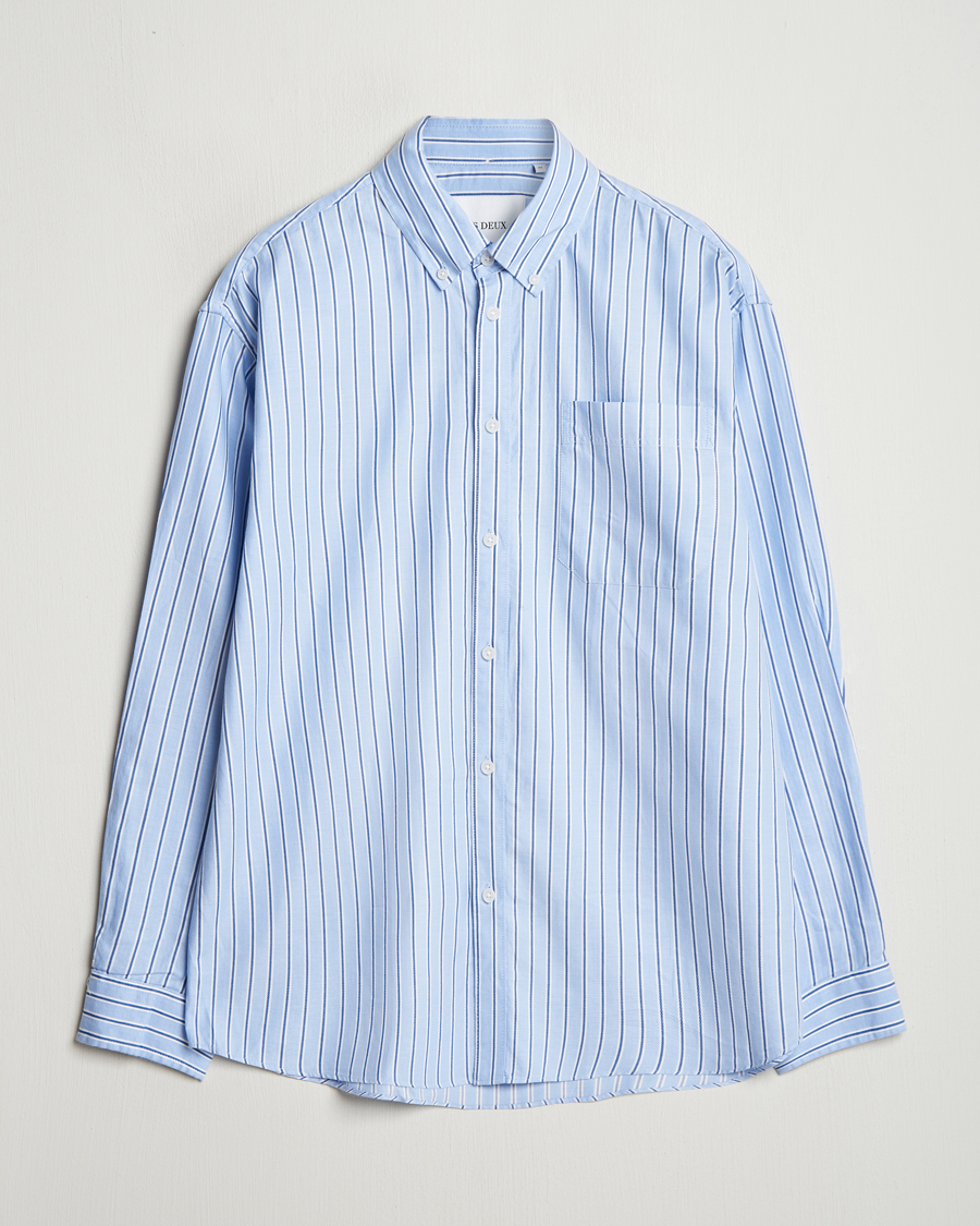 Mies | Kauluspaidat | LES DEUX | Kolton Herringbone Poplin Shirt Bel Air Blue