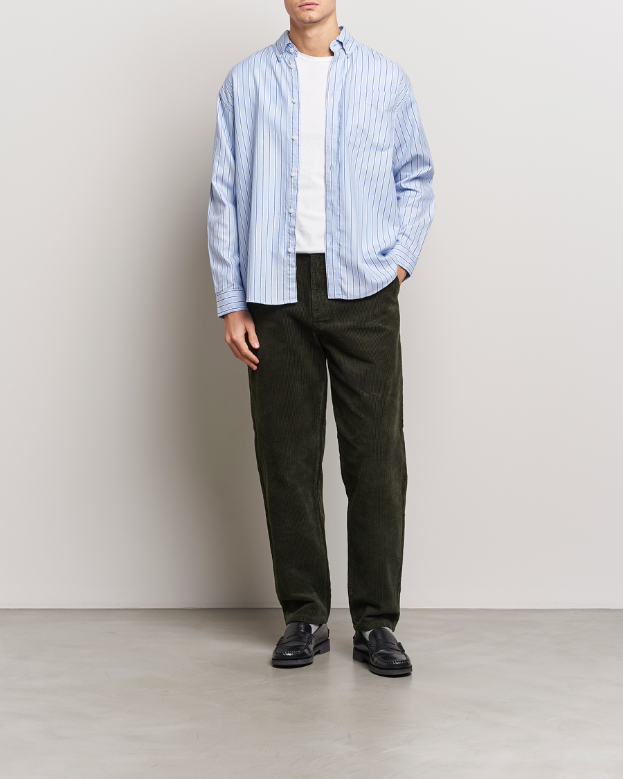 Mies | Kauluspaidat | LES DEUX | Kolton Herringbone Poplin Shirt Bel Air Blue