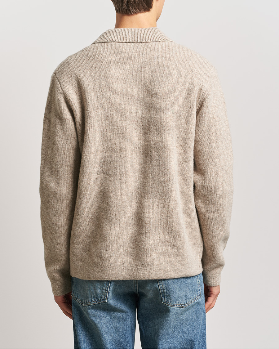 Mies | Kauluspaidat | LES DEUX | Fischer Milano Knitted Overshirt Sand Melange