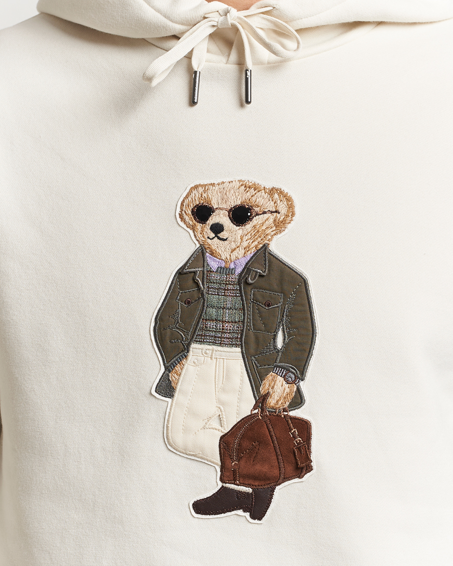 Mies | Puserot | Ralph Lauren Purple Label | Luxury Fleece Bear Hoodie Cream
