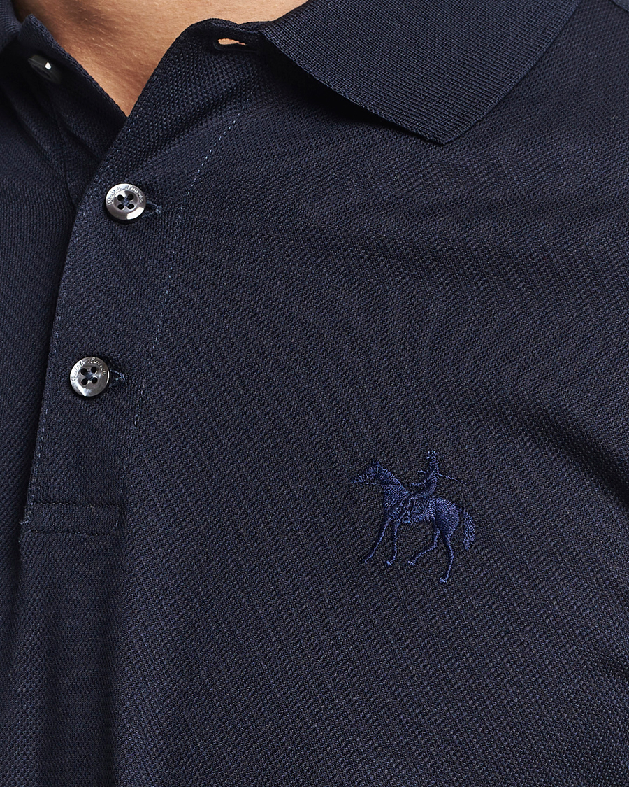 Mies | Puserot | Ralph Lauren Purple Label | Mercerized Cotton Long Sleeve Polo Chairman Navy